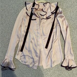 Roksanda Ruffle collared pink blouse